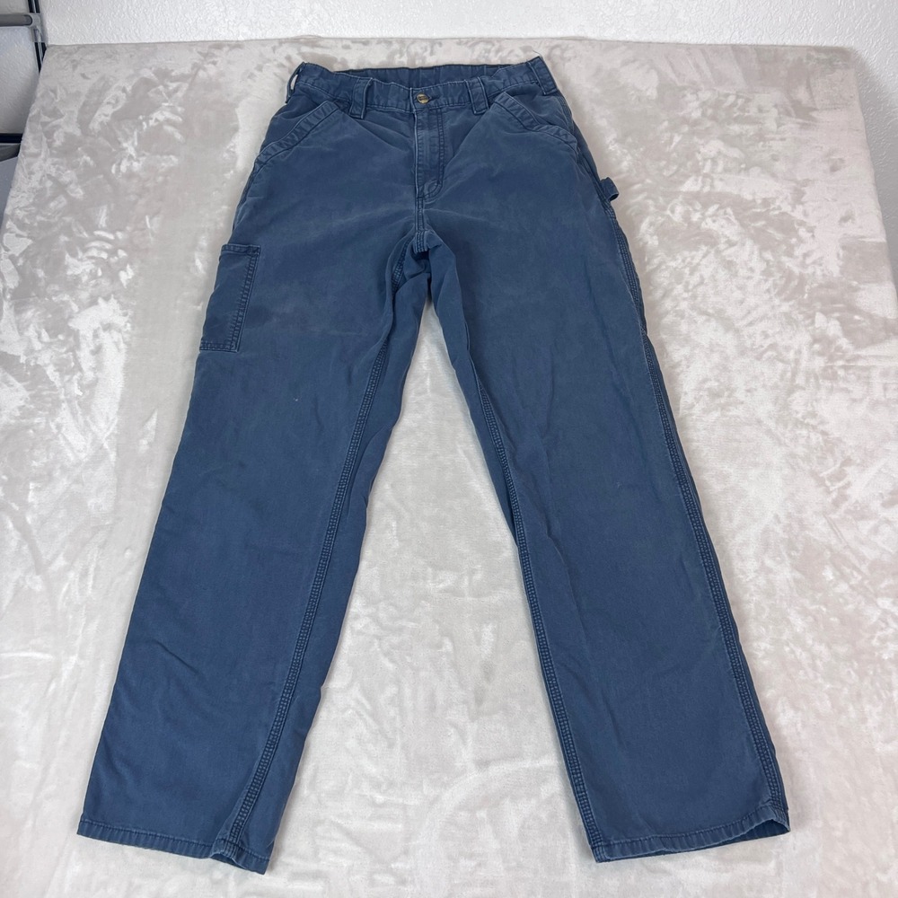 Carhartt Carpenter Pants Mens 32x34 Loose Fit Canvas Blue Cotton Grunge B151
